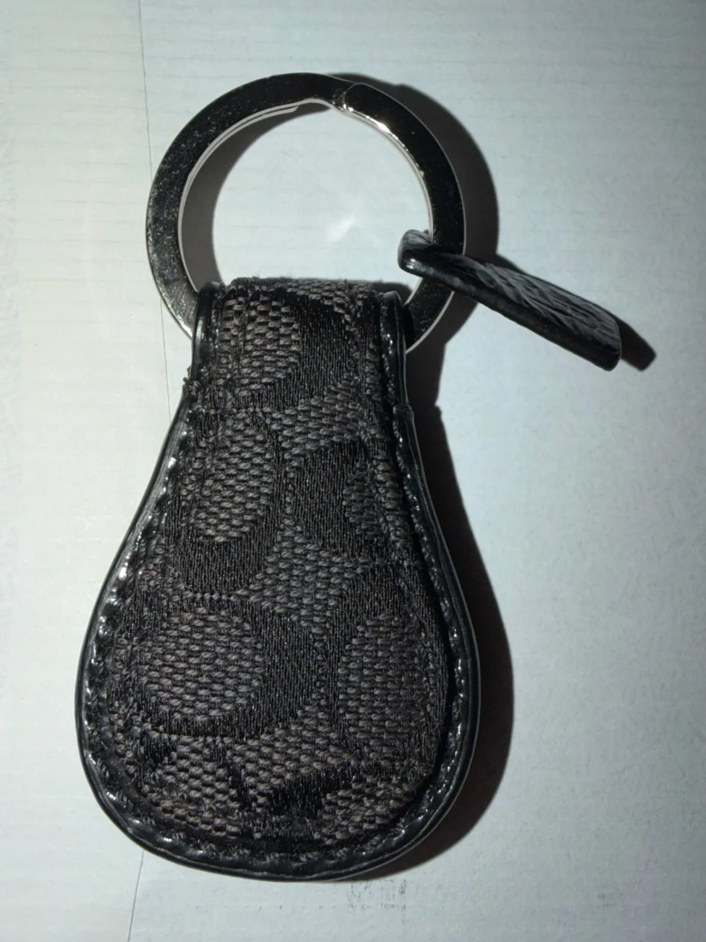 Coach Signature Teardrop Key Fob / Keyring in black